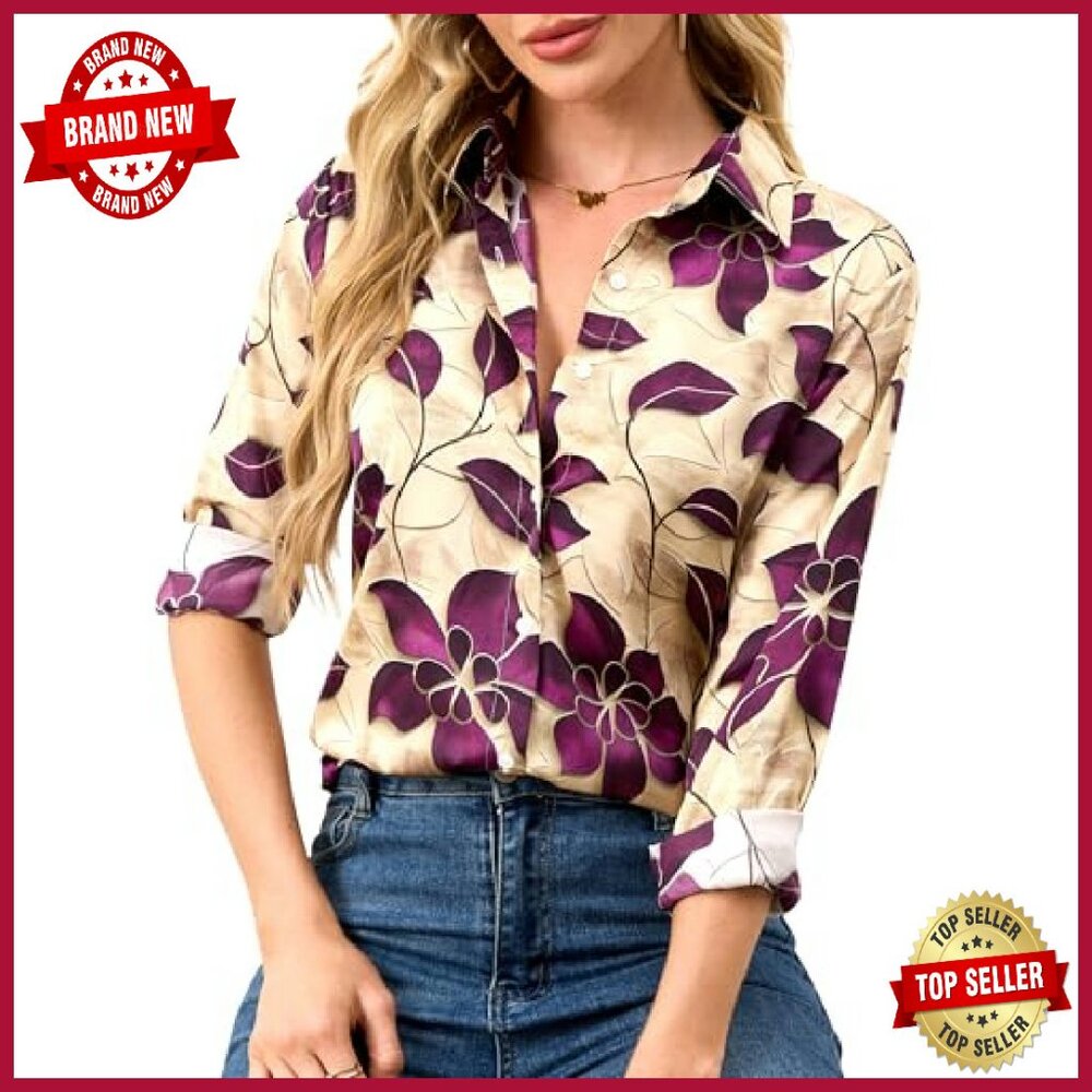 Silky Button Down Blouse Wrinkle-Resistant Long S… - image 2
